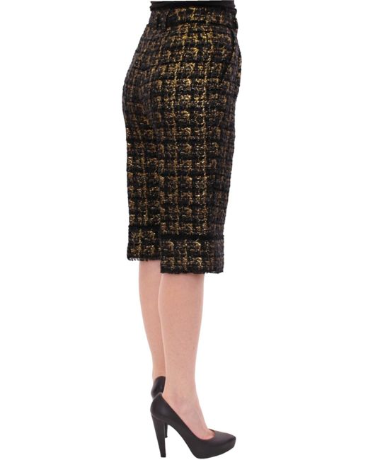 Dolce & Gabbana Black Elegant Designer Woven Short