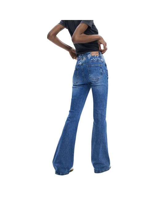 Desigual Blue Cotton Mom Jeans