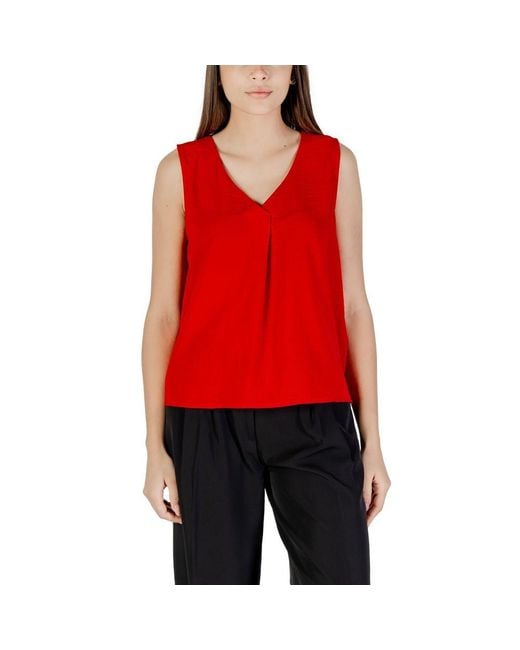 ONLY Red Recycled Polyester Tank Top