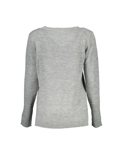 U.S. POLO ASSN. Gray Elegant Long-Sleeved V-Neck Sweater