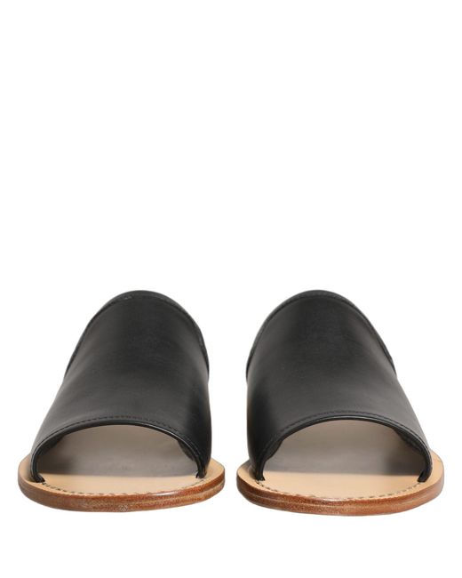 Dolce & Gabbana Multicolor Brown Leather Slides Sandals Flats Men Shoes for men