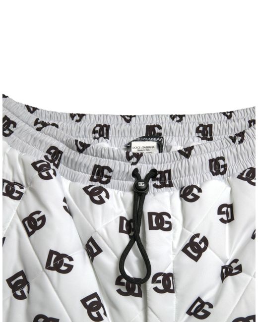Dolce & Gabbana White Logo Dg Print Men Jogger Sweatpants Pants for men