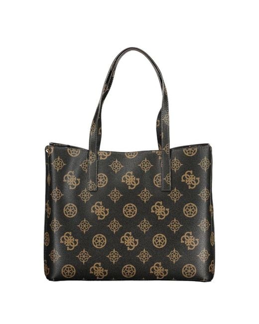 Guess Black Brown Polyethylene Handbag