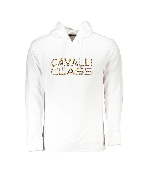 Class Roberto Cavalli White Cotton Sweater for men