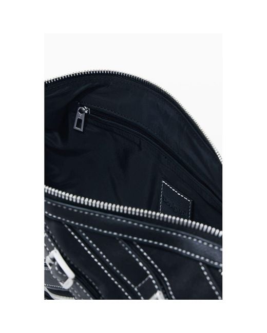 Desigual Blue Nero Poliuretano Shoulder Bag