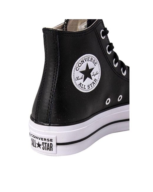 Converse Black Polyethylene Platform Sneakers
