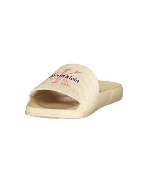 Calvin Klein White Beige Polyester Shoe