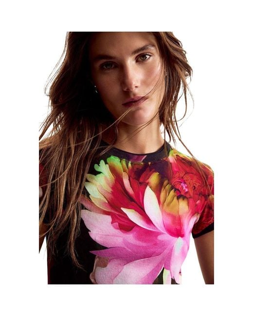 Desigual Red Blue Cotton T