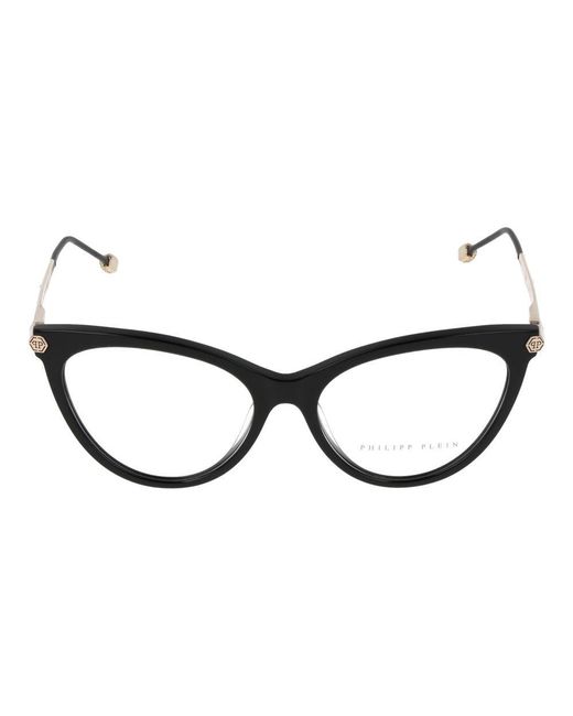 Philipp Plein Metallic Black Cellulose Acetate Glasses (frames) for men