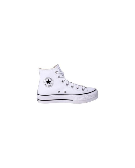 Converse White Polyethylene Platform Sneakers