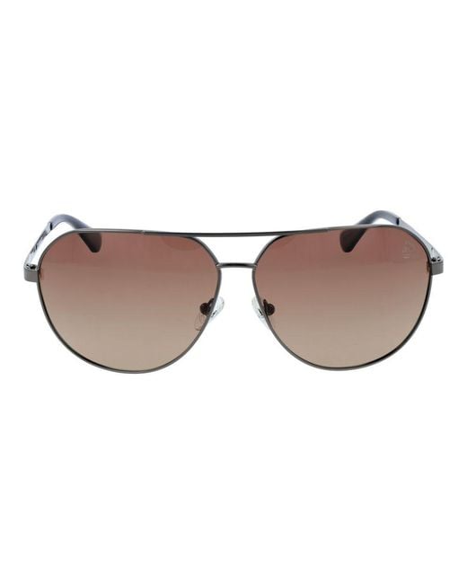 Timberland Brown Metal Sunglasses for men