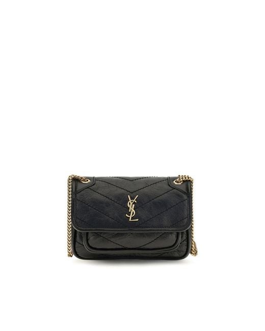 Saint Laurent Black Calf Leather Bos Taurus Shoulder Bag