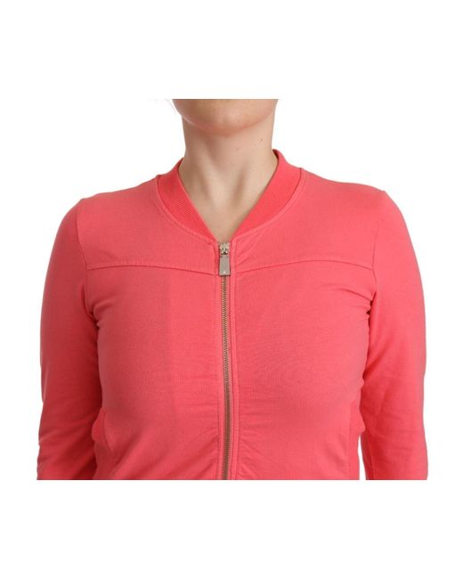 Blumarine Red Elegant Full Zip Sweater