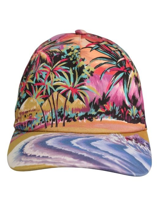 Dolce & Gabbana Blue Multicolor Tropical Themed Baseball Capello Hat