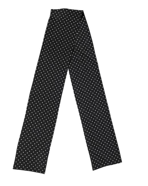 Dolce & Gabbana Black Polka Dot Neck Wrap Foulard 133.5Cm X 12.5Cm Scarf for men