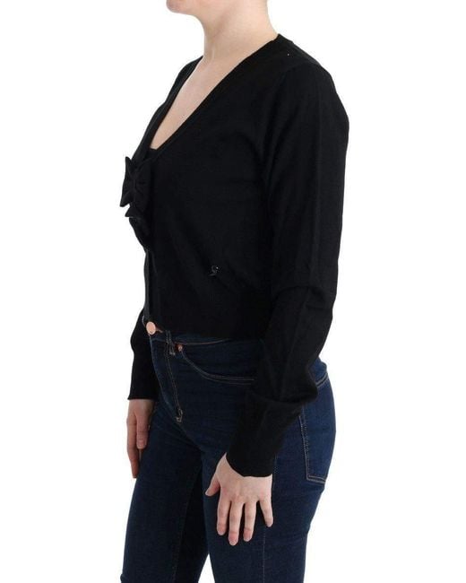 Marghi Ló Black Wool Blouse Sweater