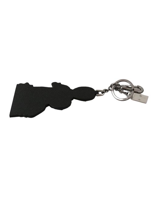 Dolce & Gabbana Black Elegant Tricolor Leather Keychain