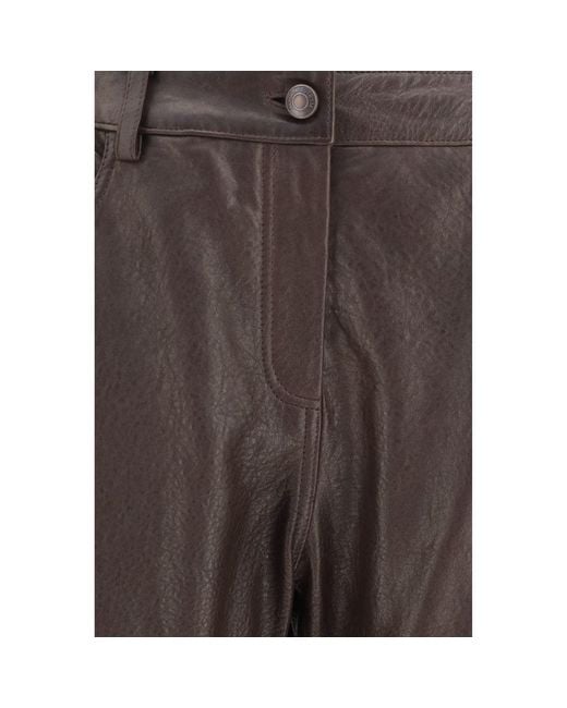 Magda Butrym Brown Leather Pants