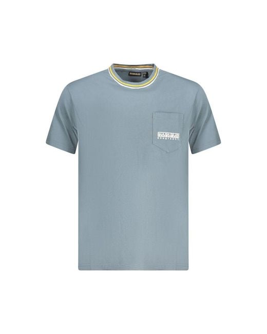 Napapijri Blue Cotton T-Shirt for men
