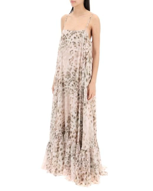 ROTATE BIRGER CHRISTENSEN Natural Rotate Maxi Dress With Ruffle At The