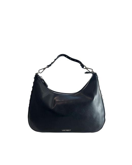 Twinset Blue Black Pu Shoulder Bag
