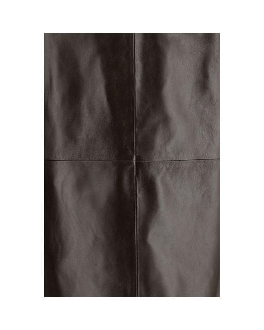 Arma Brown Leather Long Skirt