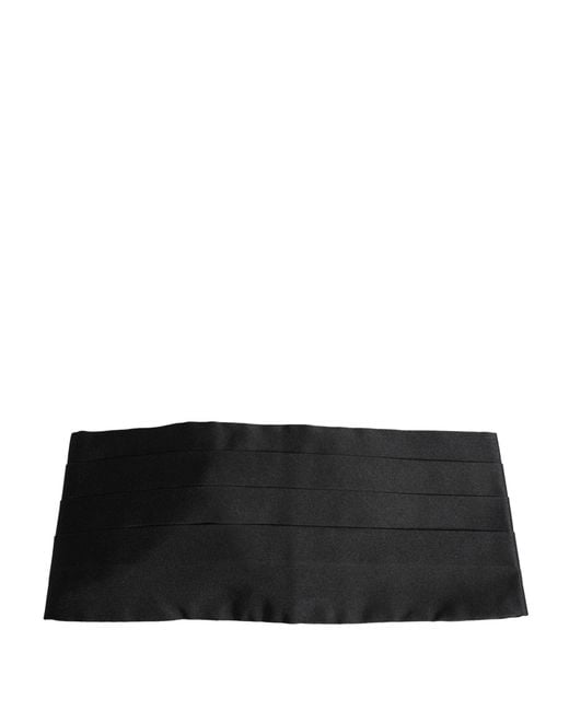 Dolce & Gabbana Black 100% Silk Wide Belt Waist Cummerbund for men