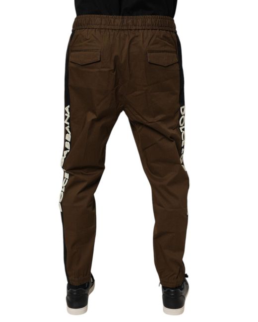 Dolce & Gabbana Black Brown Cotton Stretch Jogger Sweatpants Pants for men