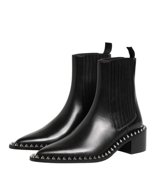 Dolce & Gabbana Black Studded Chelsea Short Ankle Boots Shoes for men