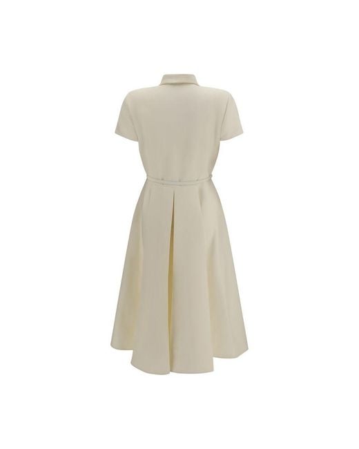 Fendi Natural Beige Wool Oves Aries Casual Dress
