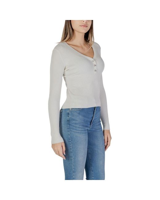 Guess Gray Cream Viscose Tops & T