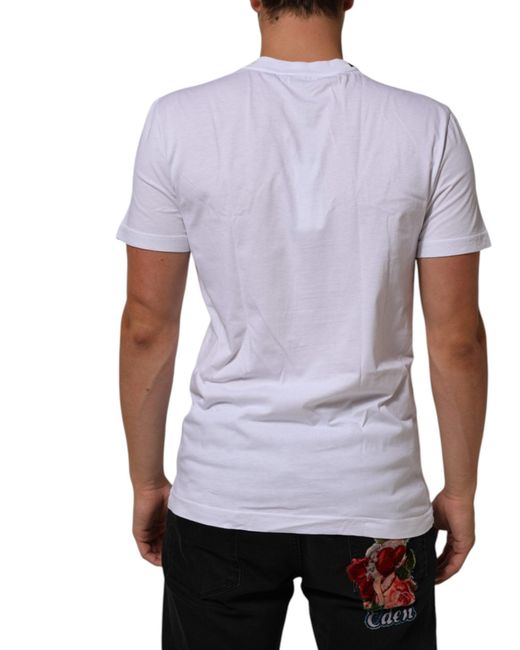 Dolce & Gabbana White Logo Graphic Tee for men