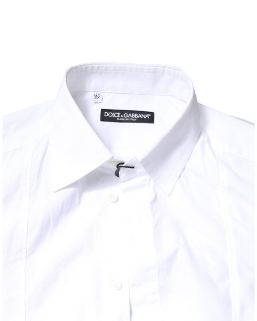 Dolce & Gabbana White Cotton Long Sleeves Formal Dress Shirt for men