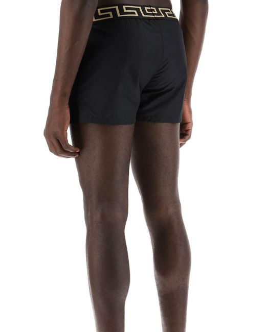 Versace Black Greek Sea Bermuda Shorts For