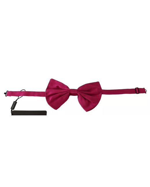 Dolce & Gabbana Black 100% Silk Adjustable Neck Bow Tie for men