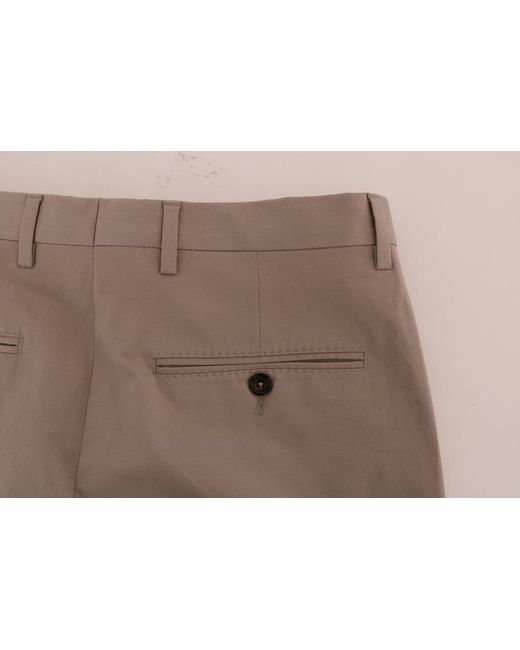 Dolce & Gabbana Brown Cotton Stretch Chinos Pants for men