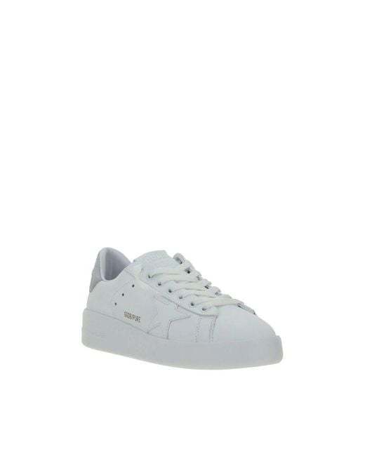 Golden Goose Deluxe Brand Gray White Calf Leather Bos Taurus Platform Sneakers