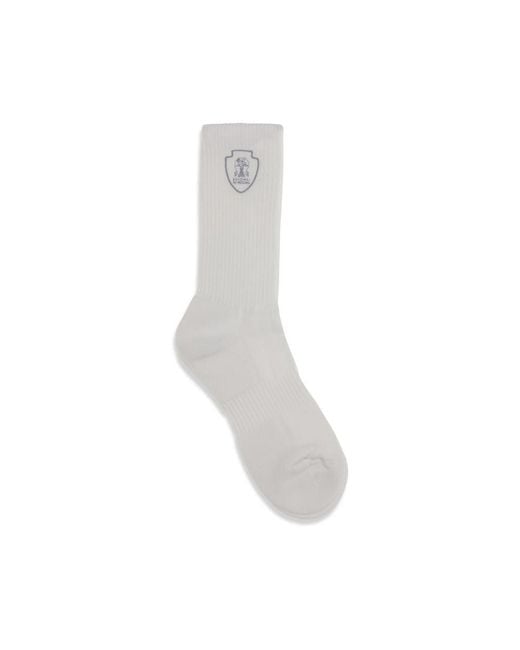 Brunello Cucinelli White Cotton Socks for men