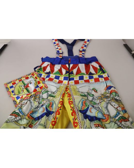 Dolce & Gabbana Orange Multicolor Printed Snow Trouser Pants