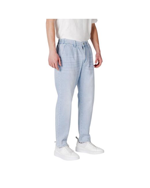 Gianni Lupo Blue Cotton Slim Fit Jeans for men