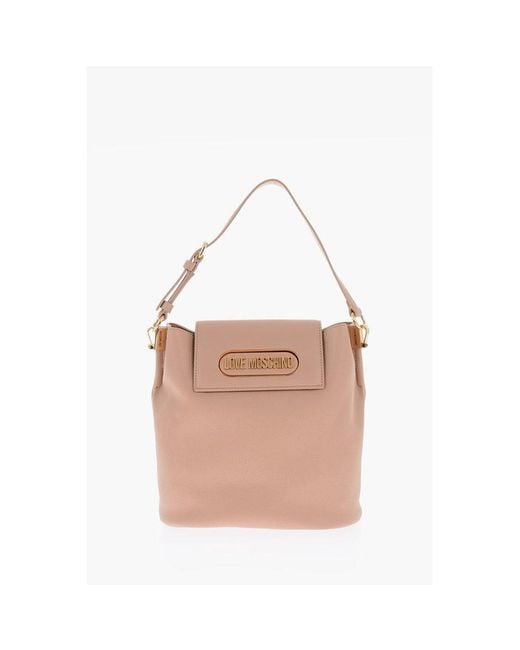 Moschino Pink Beige Polyethylene Shoulder Bag