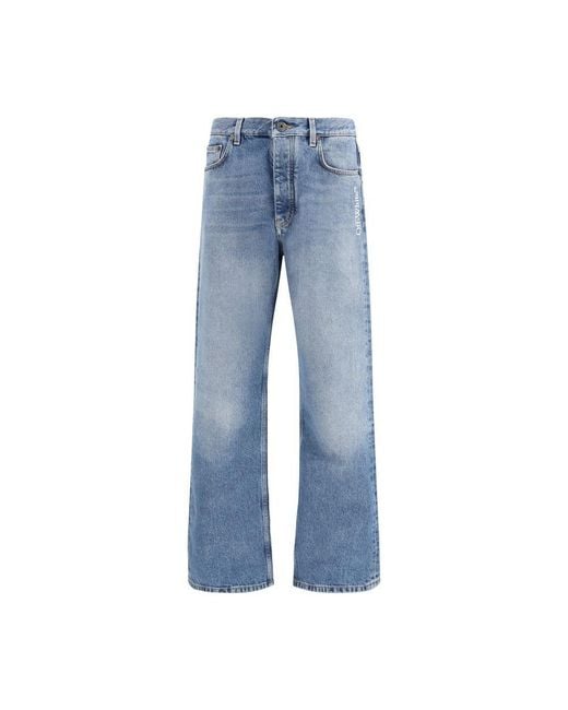 Off-White c/o Virgil Abloh Blue Cotton Relaxed Fit Jeans - W30 for men