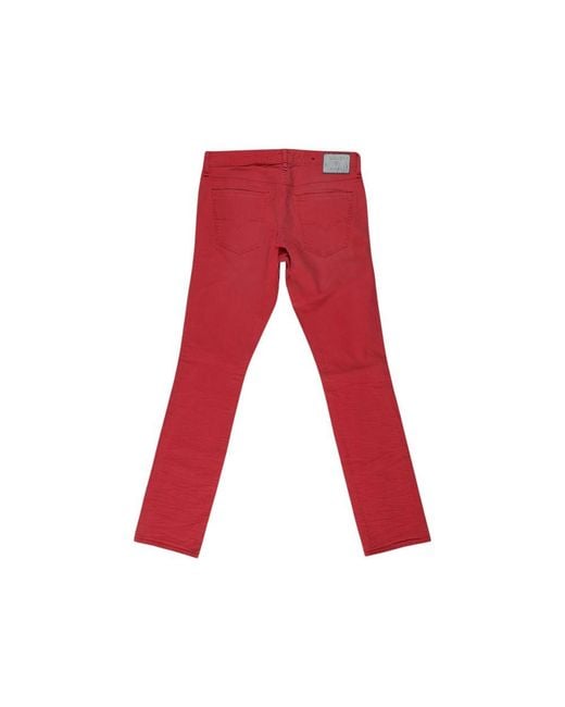 Guess Red Multicolor Cotton Skinny Jeans for men