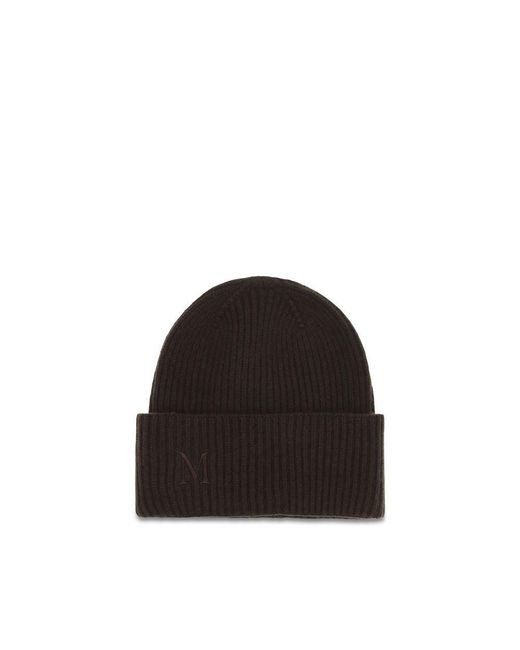 Max Mara Black Brown Cashmere Beanie