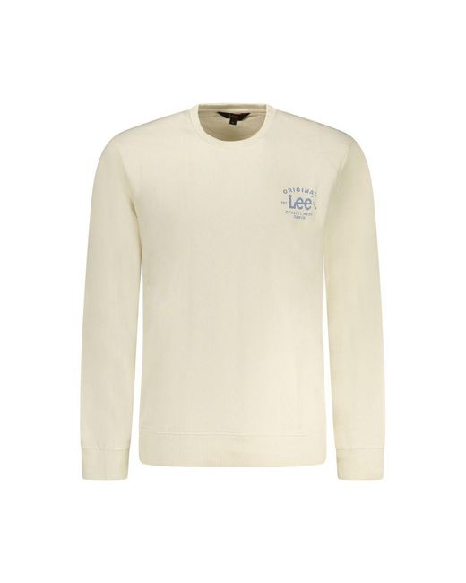 Lee Jeans White Beige Cotton Men Sweater for men
