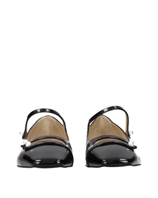 Jimmy Choo Black Leather Ballet Flats