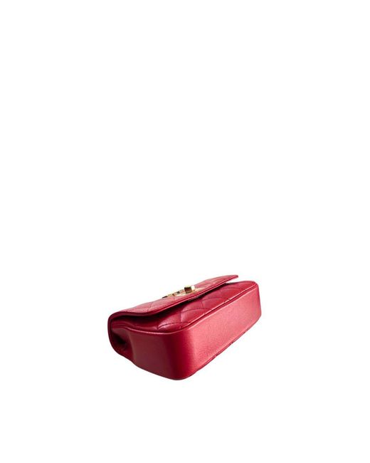 Baldinini Red Leather Crossbody Bag