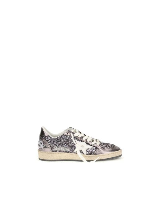 Golden Goose Deluxe Brand White Gray Calf Leather Bos Taurus Low Top Sneakers