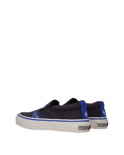 Marcelo Burlon Blue Fabric Slip-On Loafer for men