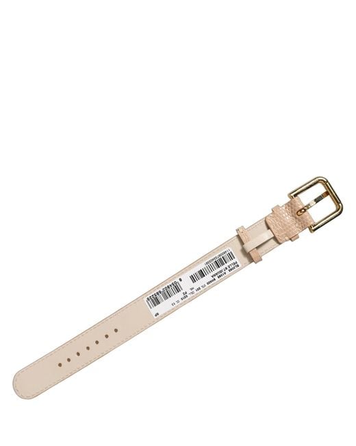 Dolce & Gabbana Natural Beige Textured Leather Gold Buckle Belt Strap Bracelet